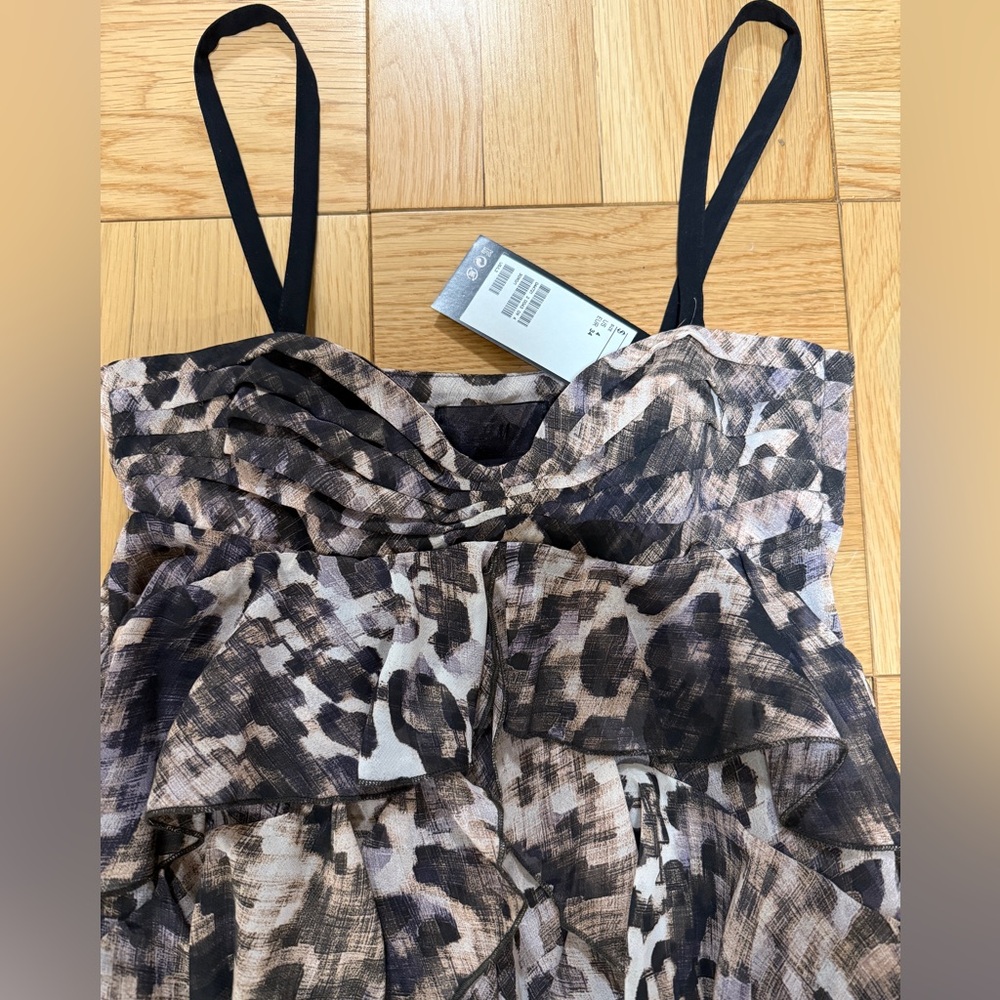Animal Print Ruffled Dress - Picture 2 of 4